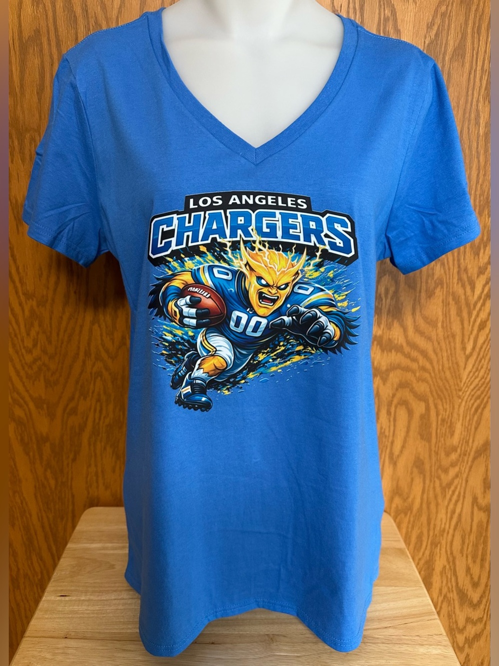 LA Chargers V-Neck Graphic Tee - NIP